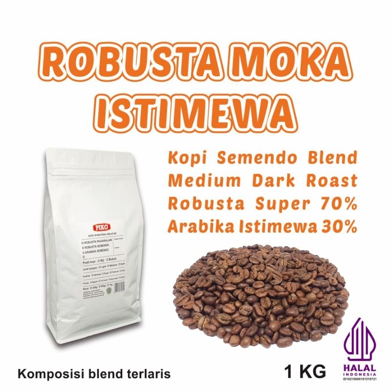 

Kopi Robusta Moka Istimewa 1kg Biji Kopi Bubuk Espresso Blend