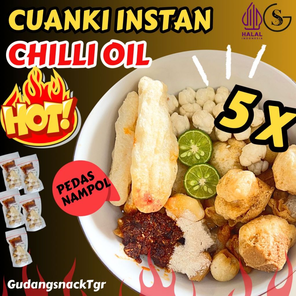 

[CHILLI OIL] 5 Bungksu Cuanki Instan Chilli Oil Paket Usaha Hotpot Instan Food Kaldu