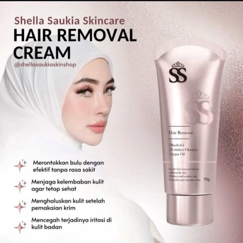 HAIR REMOVAL SS (PERONTOK BULU) CREAM SHELLA SAUKIA SKINCARE