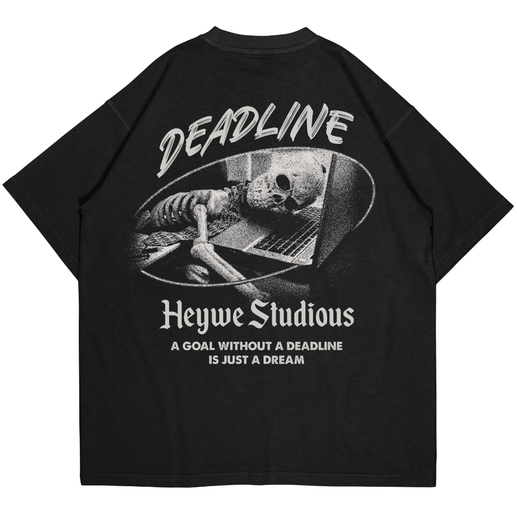 Heywe Studious Deadline Black Oversize T-shirt