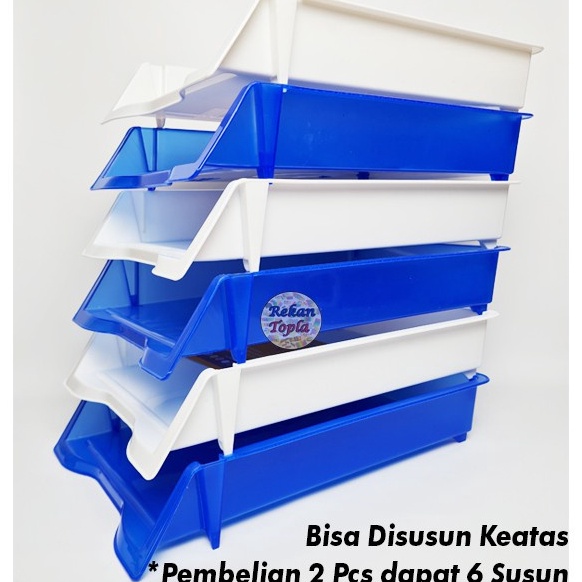 DAPAT 3 SUSUN Rak Kertas  Rak Meja  Tempat File Dokumen  Rak Susun Dokumen Plastik Elevated Tray  Ra