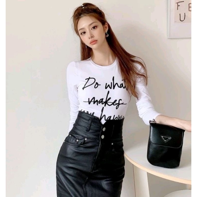 Rok Kulit PU Rok Midi Wanita Korea Style Model Terkini 2022