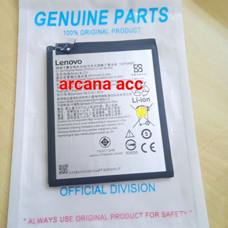 Batre Baterai Battery  Lenovo K6 Note BL270 ORI