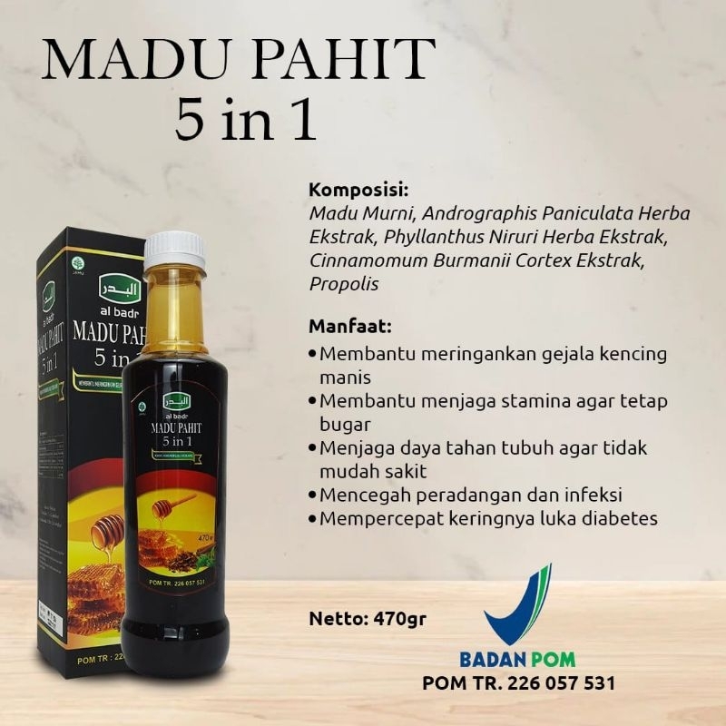 

MADU PAHIT 5 IN 1 HERBAL DIABETES BERAT 470 GRAM