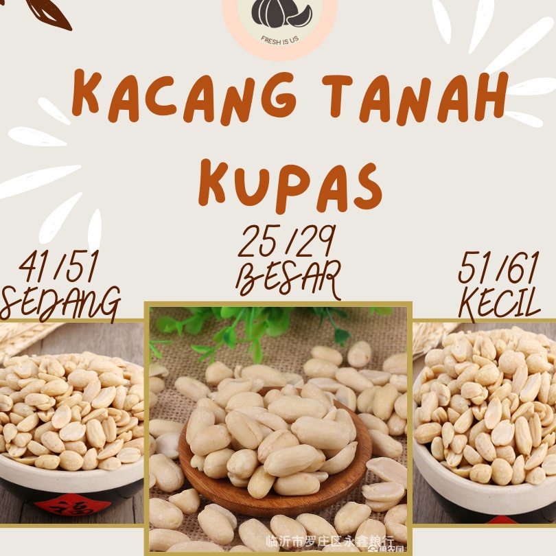 

KP8 Kacang Tanah Kupas Bersih Import 1 KG kualitas premium HSD
