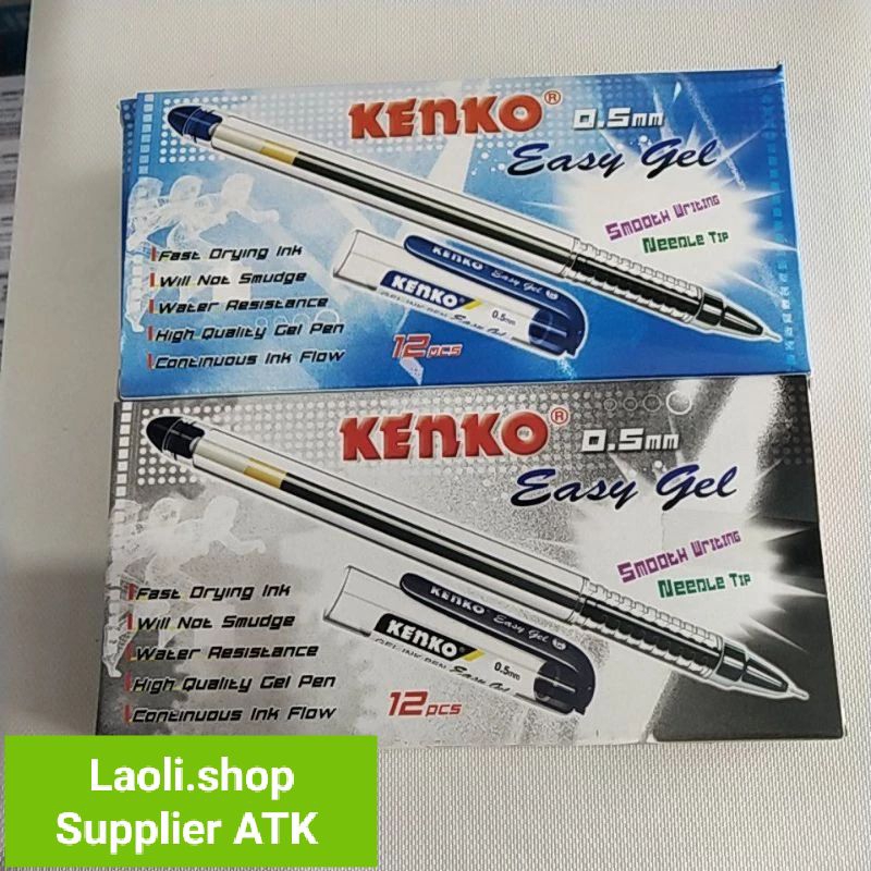 

Termurah Pulpen Easy Gel 0,5 mm KENKO Hitam Biru (1pack/12pcs)