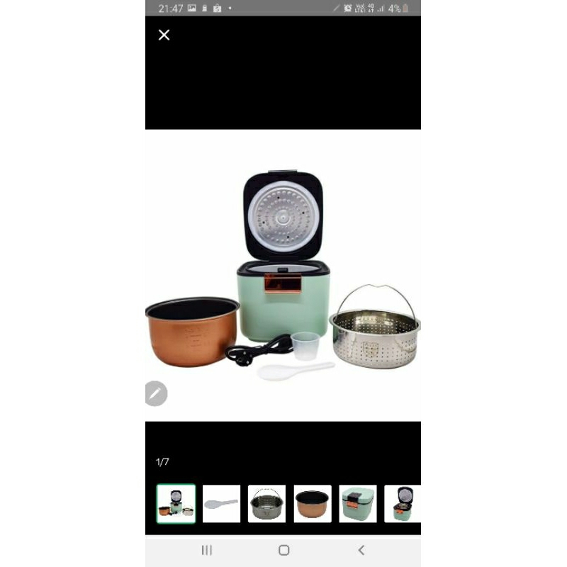 LOCKnLOCK EJR832MIT Rice Cooker Low Sugar 0.8 Liter