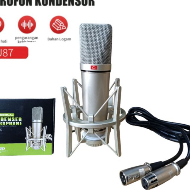 Cepat Microphone Condenser U87 Shockmount Mic Live Streaming