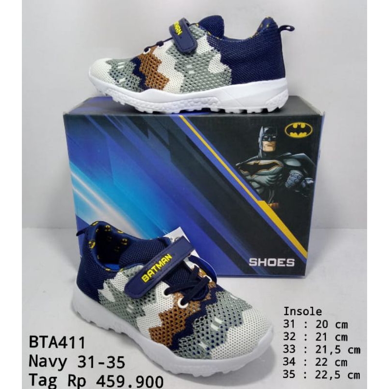 (Size 30-35) BTA 411/414 SEPATU ANAK MARVEL DC COMIC BATMAN ORIGINAL