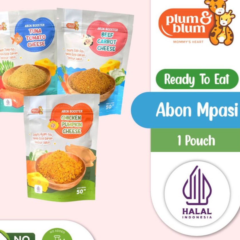 

KP8 Plum Blum Mpasi Abon Cheese BB Booster Sapi Ayam Ikan No MSG 5 gram