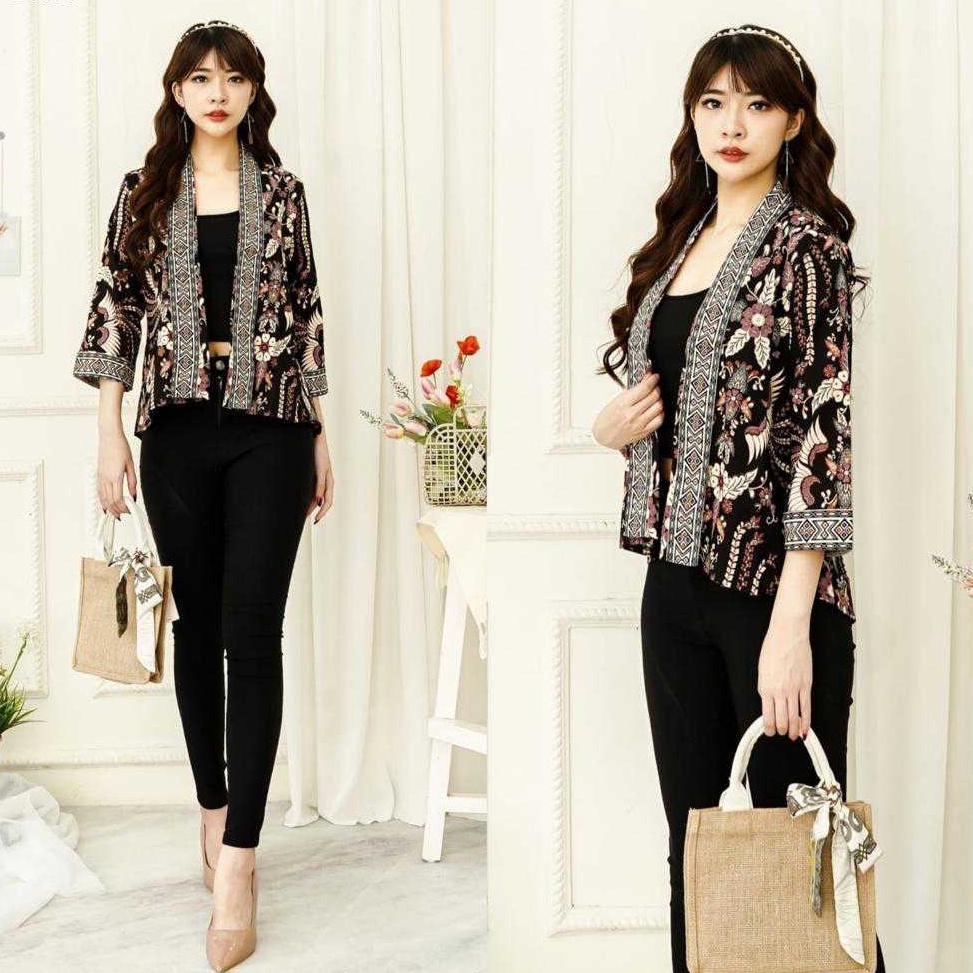 DAHSYAT Duma Outer Blazer Batik Wanita Outer Batik Rompi WanitaDuma Outer Blazer Batik Wanita Outer 