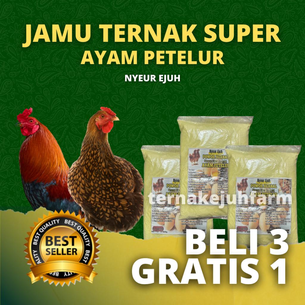 Nyaur Ejuh Percepat Proses Produksi Telur | Suplemen Jamu Ternak Petelur | Vitamin Ayam Petelur | Me
