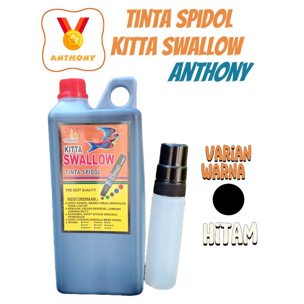 

ANTHONY Tinta Kitta Swallow Hitam permanen mengkilau