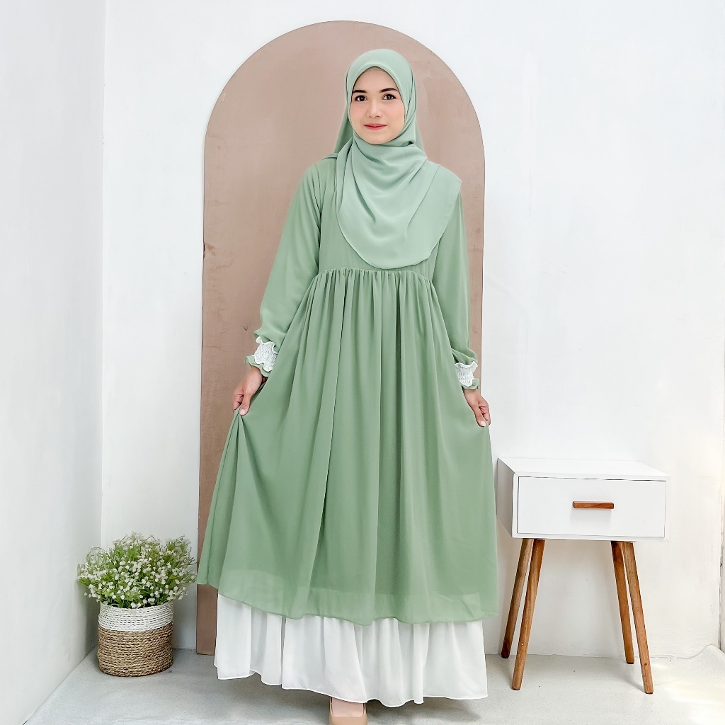 kirana - baju gamis couple ibu anak lebaran-gamis sarimbit
