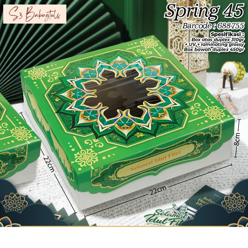 

SALE Kotak kue cake box idul fitri spring45 isi 10 pcs