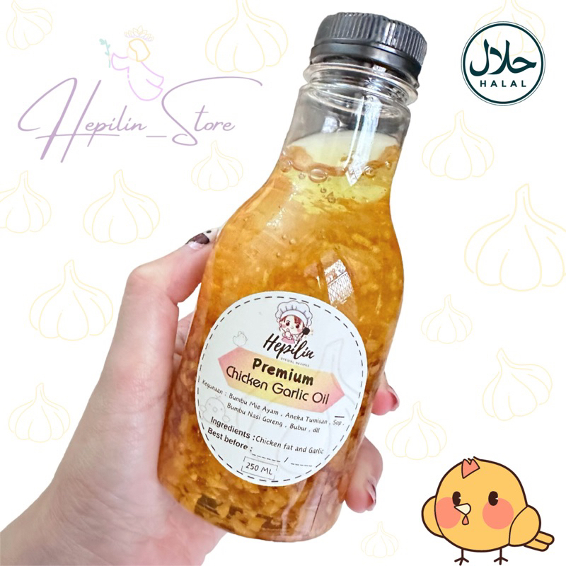 

Premium Minyak Lemak Ayam Bawang 250 ml / Minyak Sedap Mpasi / Minyak Mie Ayam / Minyak Ayam Bawang Putih / Chicken Garlic Oil / Minyak Tumis Sedap