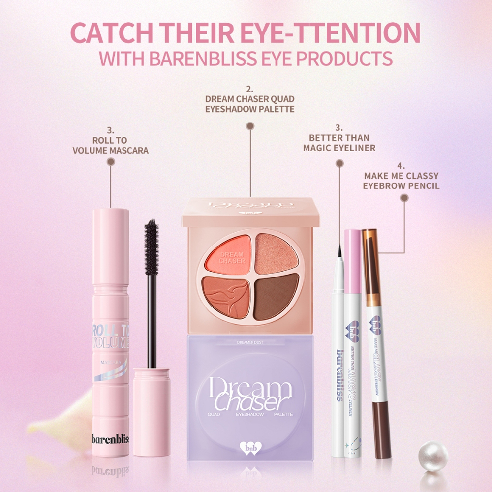 BELIA Barenbliss BNB Dream Chaser Quad Eyeshadow Palette Honey Lake Coral Cloud Dreamer Dust Sugary