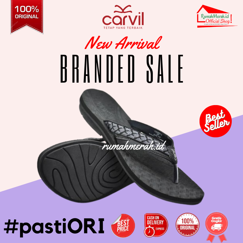 Carvil Sandal Wanita RIANTY-L | RENATA-L | TRESSA-L | Sendal Flat Jepit Teplek Spons Murah Original