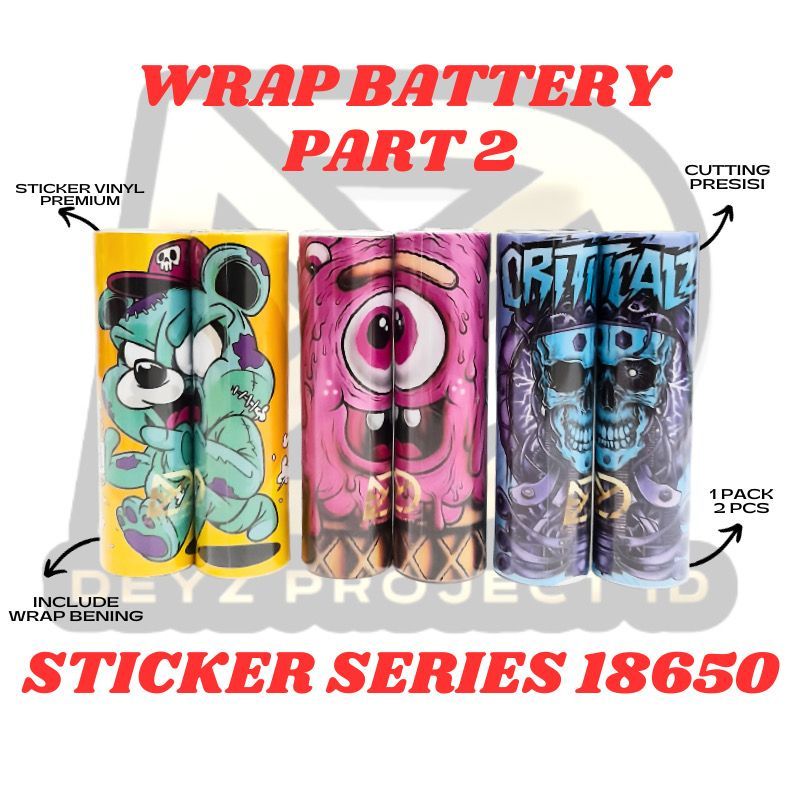 

Rhesus - Sticker Wrap Batrei variant Kartun Bahan Vinyl