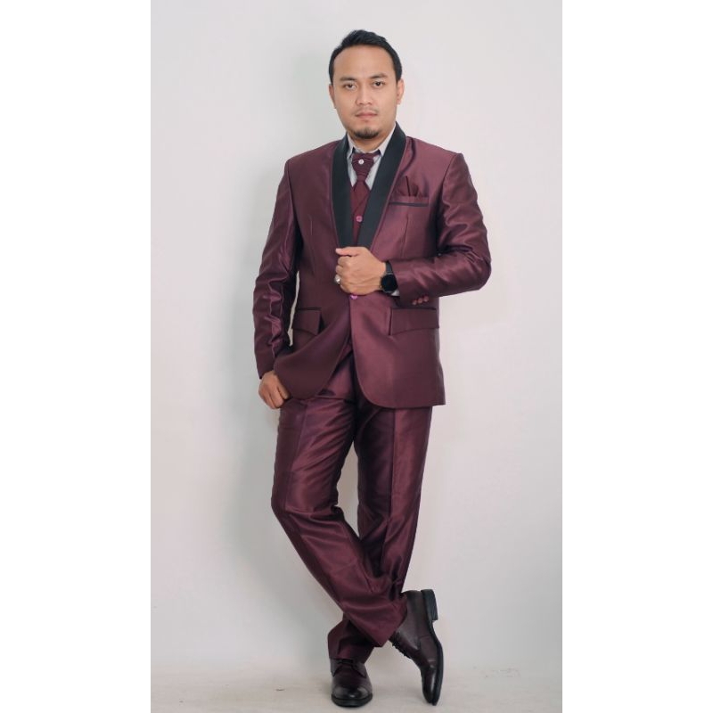 jas wedding pria maroon burgandy/jas pengantin pria marun/jas marun burgandy