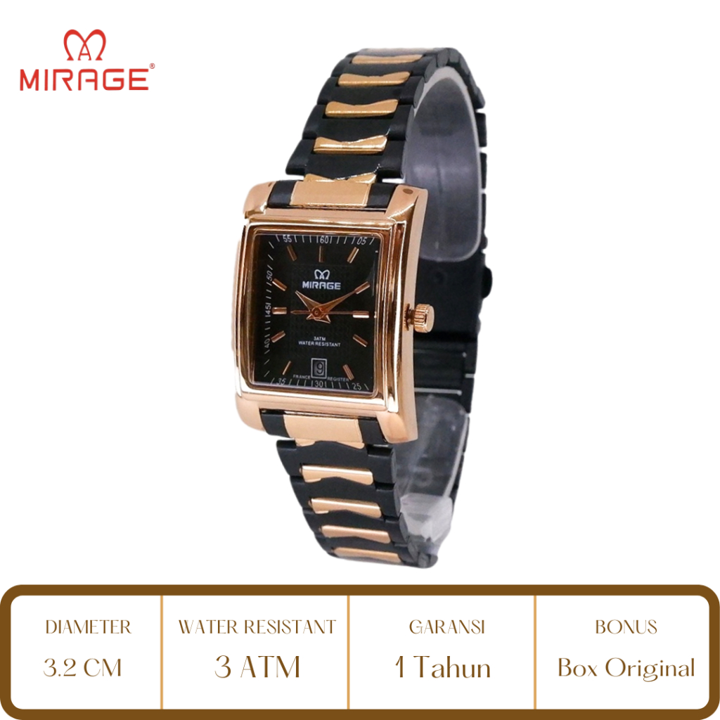 Mirage Watch Official Jam Tangan Pria Mirage Silver 8212 BSP M