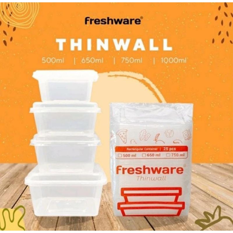 Kotak makan freshware thinwall | kotak makan plastik | kotak makan bening plastik