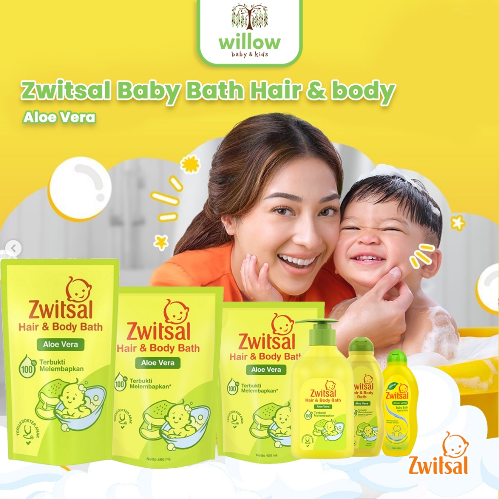 Shampoo & Sabun Bayi - Zwitsal Baby Bath Natural Hair & Body (Aloevera)