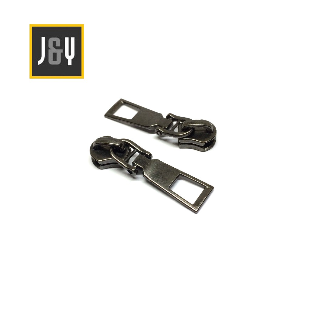 KEPALA RESLETING TAS GIGI BESI NO 5 MODEL PATAH BLACK NIKEL