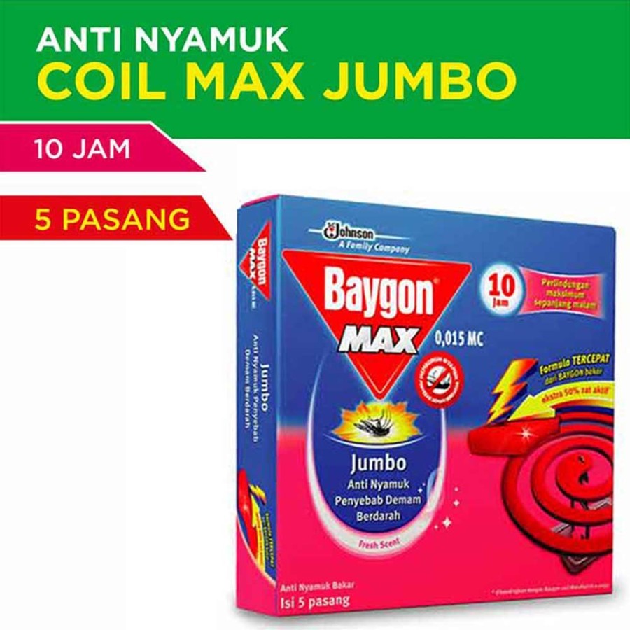 Baygon Obat Nyamuk Bakar Jumbo 5'S Cegah Dbd