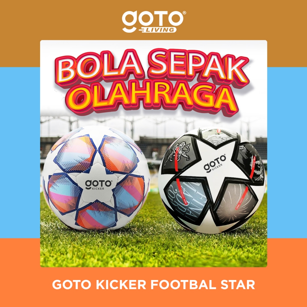 Goto Kicker Football Bola Sepak Kaki Original Size 5 Free Pentil Pompa