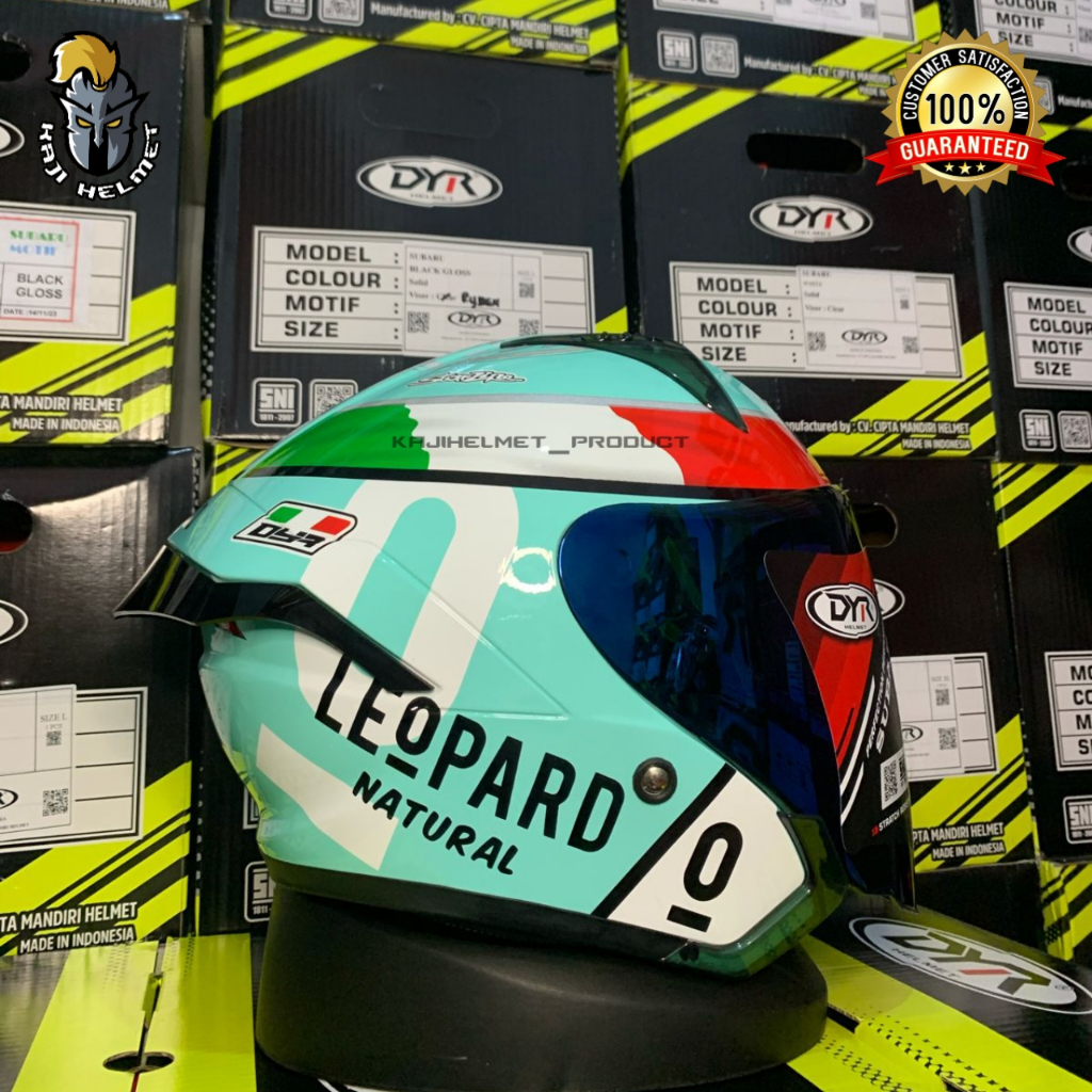 GRATIS ONGKIR DYR Subaru Motif LEOPARD Paket Ganteng Original Helm Half Face SNI