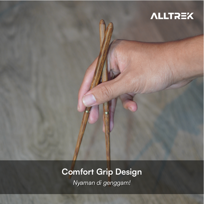 ALLTREK Alat Makan Sumpit Folding Chopstick Solid Wood Portable