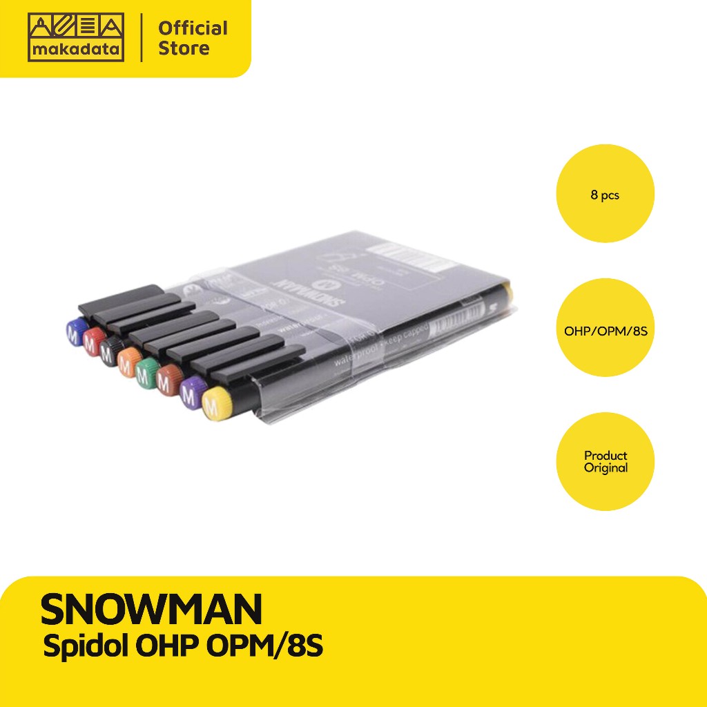 

SPIDOL SNOWMAN FINE OHP/OPM 8 WARNA MARKER (MEDIUM) MURAH