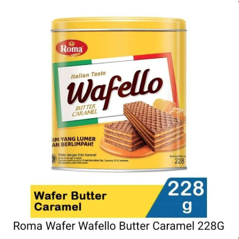 

Wafer Wafello Butter Caramel - 228G - Kemasan Kaleng