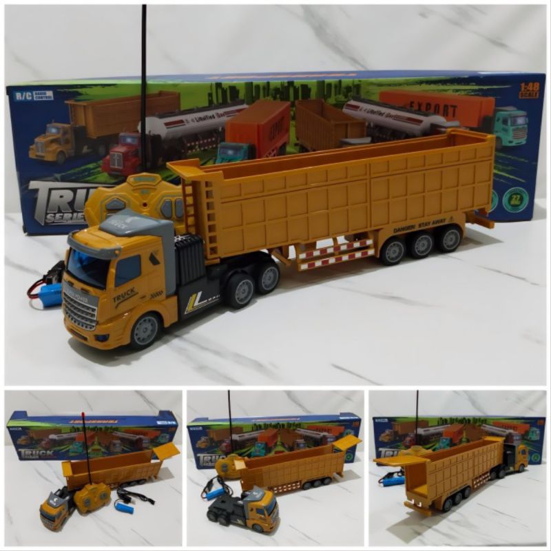 Mainan Remot Kontrol RC Truk Kontainer Muatan Pasir Dump Truck Besar