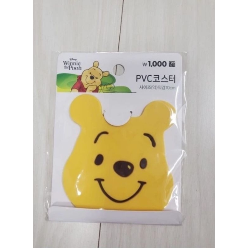 READY Daiso Korea Coaster Winnie the Pooh Rapunzel Tatakan Gelas Silicone