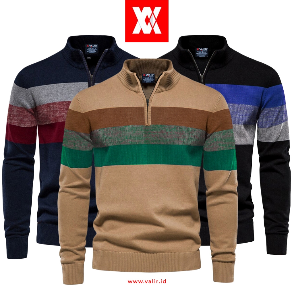 Valir Santiago Sweater Rajut Pria Tebal Casual Terbaru Original Branded