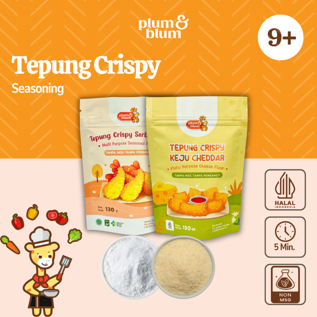 

Plum & Blum - Tepung Crispy Serbaguna / Tepung Bumbu Serbaguna - 1 Pouch