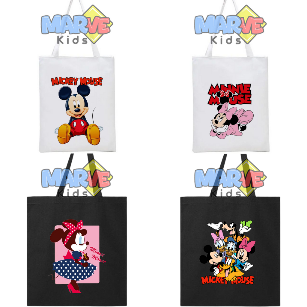 Totebag Tote Goodie Bag Mickey Mouse Goodiebag Souvenir Ulang Tahun Ultah Anak Tas Kanvas Sekolah