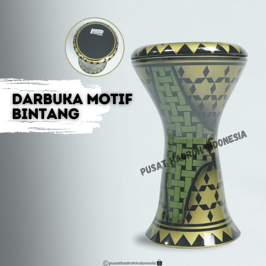 Darbuka Alumunium Kualitas Super Darbuka Hadroh Marawis Banjari 8inch Motif Bintang