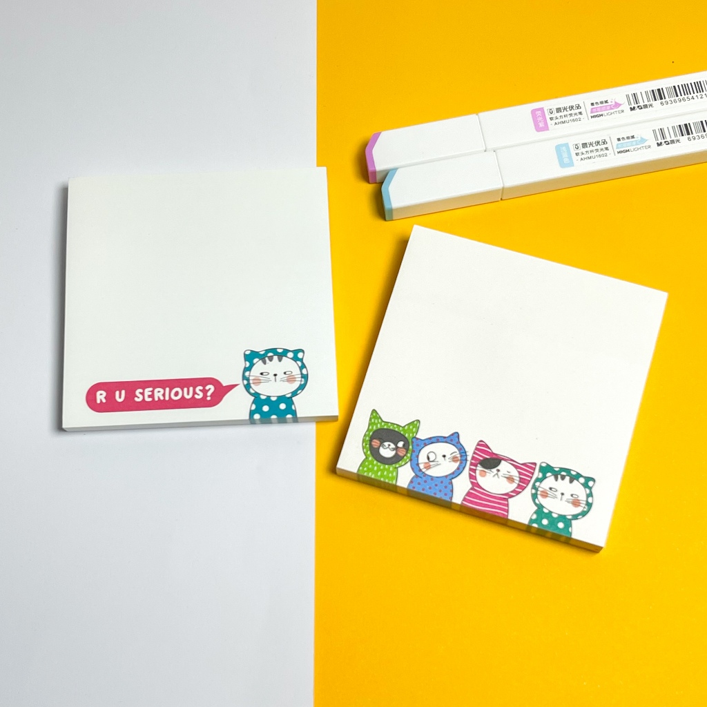 

M&G Sticky Note So Many Cats 8X8CM 80Sheets / Sticky Note Karakter Kucing / Sticky Note Lucu / Sticky Note Putih