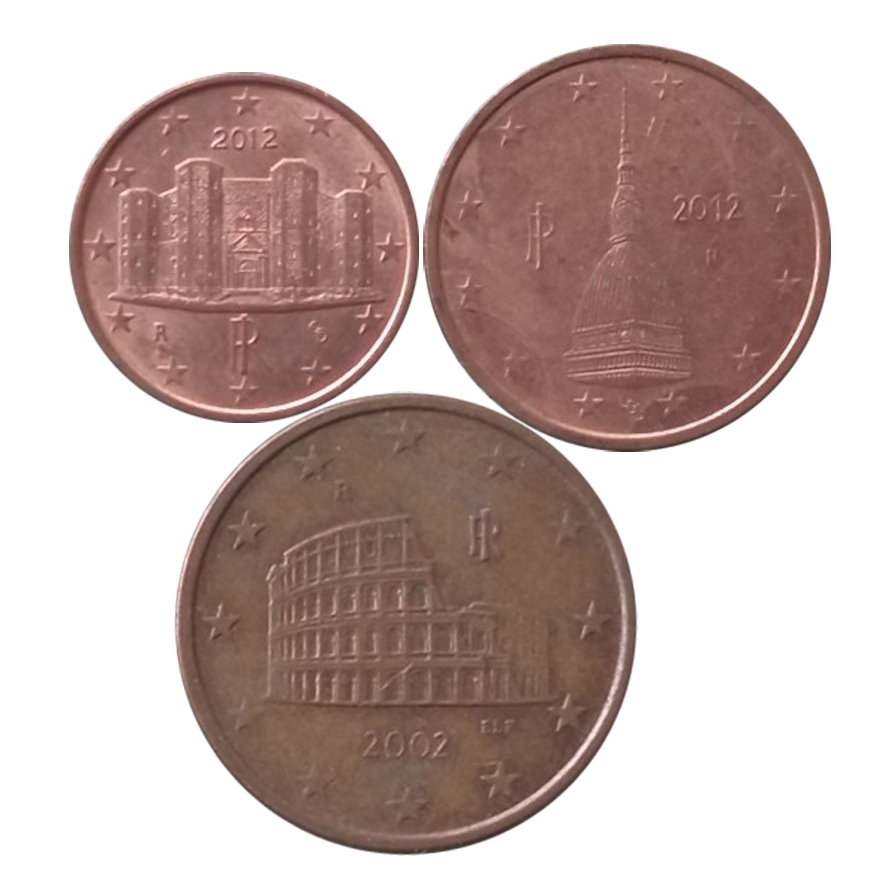 Koin Kuno Italia Euro Cent set nominal 1 - 2 - 5 Cent | Koin ASing Mancanegara