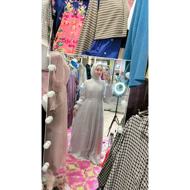 Gamis one-set hijab jumbo premium shemeer