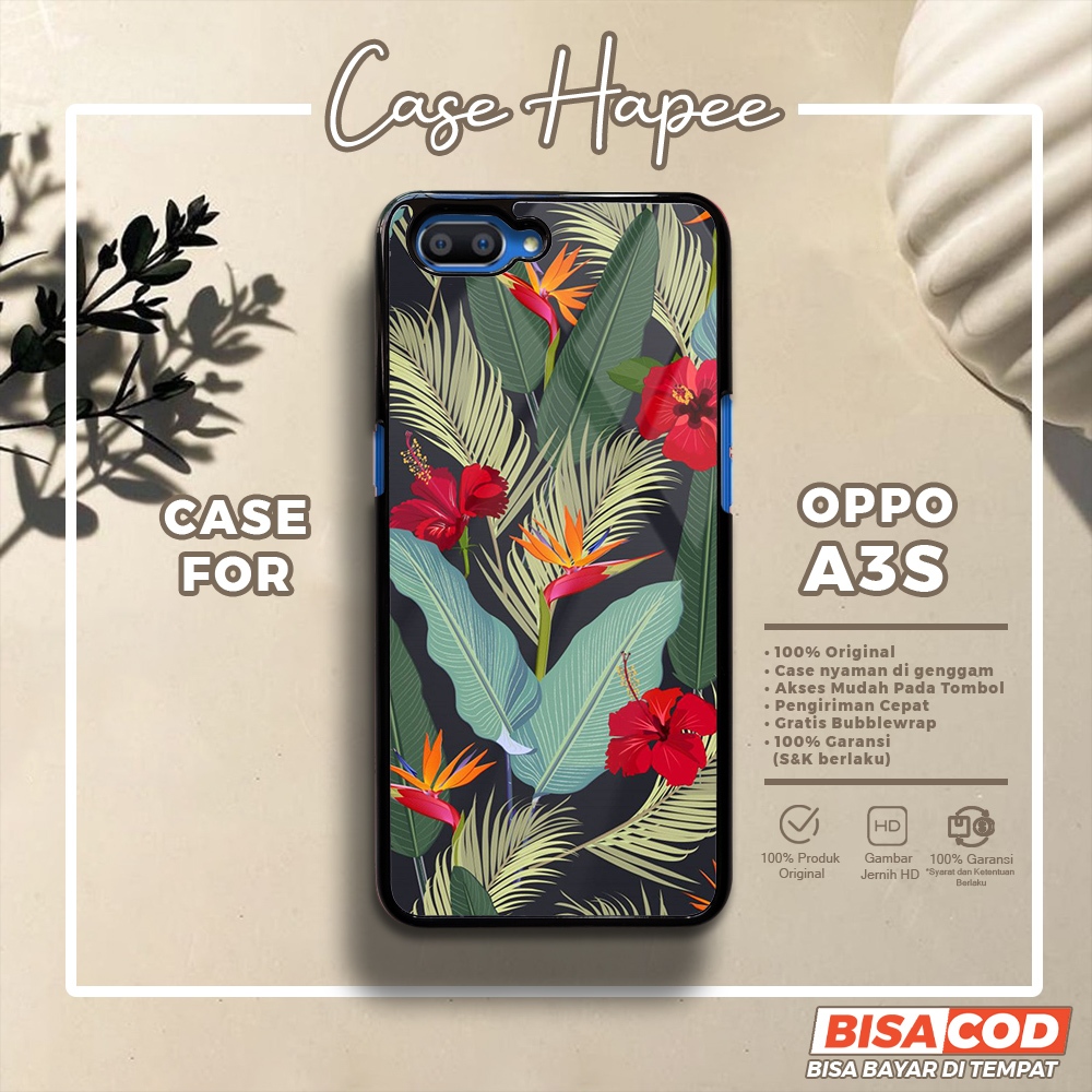 Case Oppo A3S Casing Oppo A3S [FLWR] Casehapee Case Glossy Case Aesthetic Custom Case Premium Softca