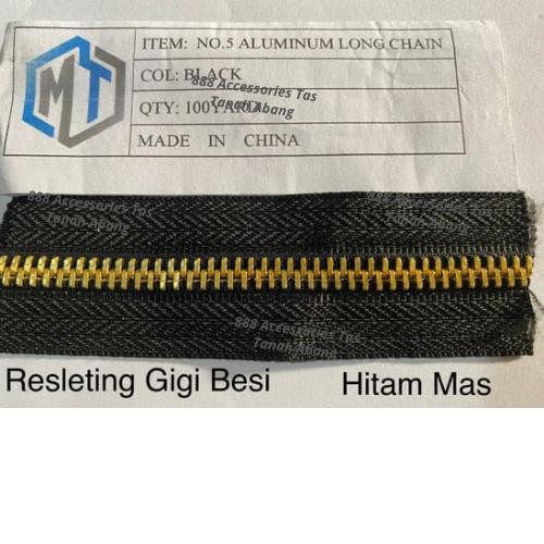 Daun Resleting / Zipper Gigi Besi No. 5 ( Meteran )
