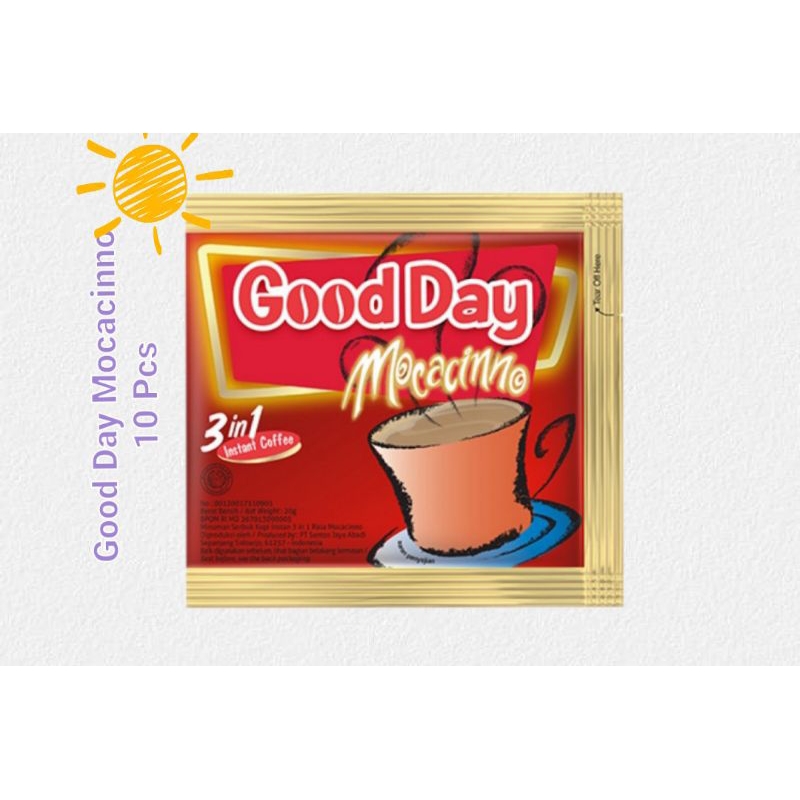 

Good Day Mocacinno/ Mokacino/ mocachino Isi 10 Pcs atau 1 Renceng warna merah.