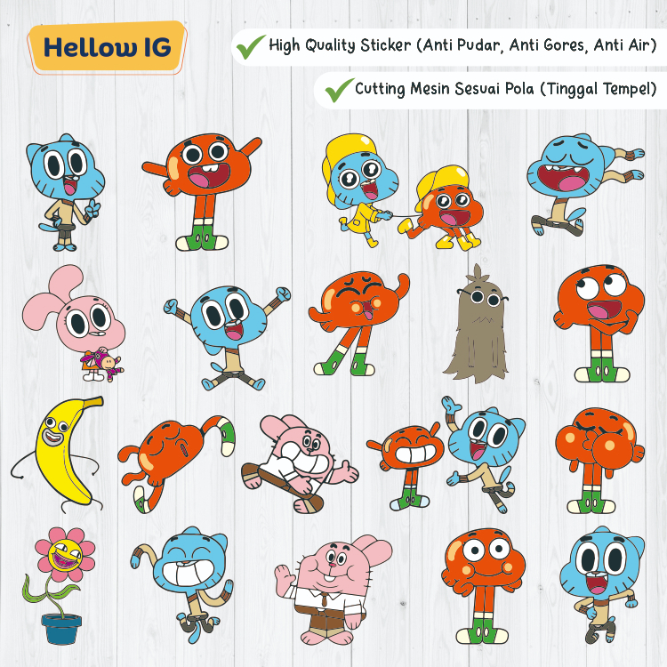 

STIKER GUMBALL GUMBAL | STICKER PACK | WATERPROOF LUCU GELAS BOTOL HP KOPER PREMIUM