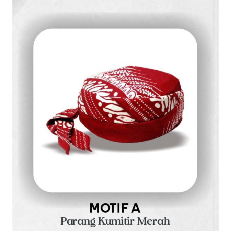 Peci Batik Jogokariyan Jogokaryan motif ParangKumitir Merah Songkok