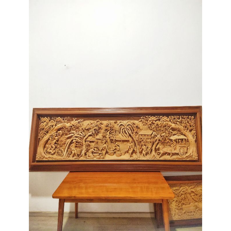 MART - Relief Ukiran Jepara - Relief Ukiran Kayu Jati Jepara - Ukiran Jepara - Hiasan Dinding Kayu J
