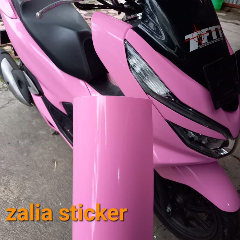 Stiker skotlite warna pink muda glosy